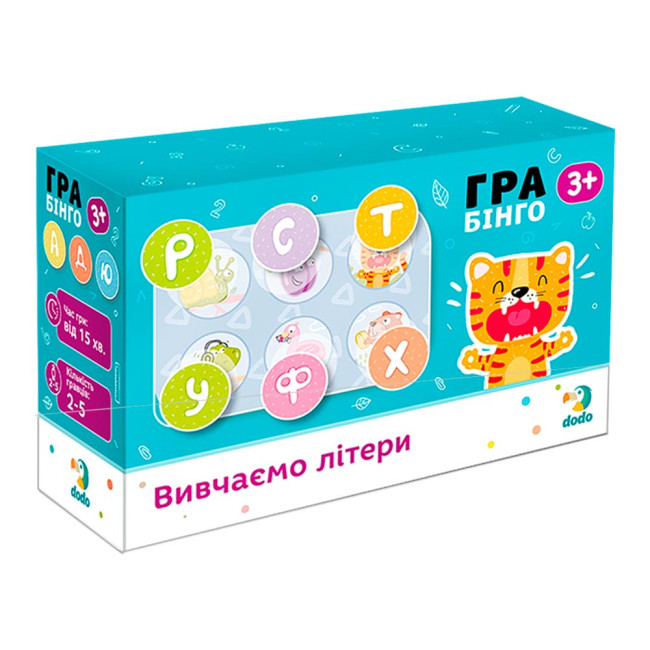 Настільна гра DoDo Бінго Вивчаємо літери на українському (300197)