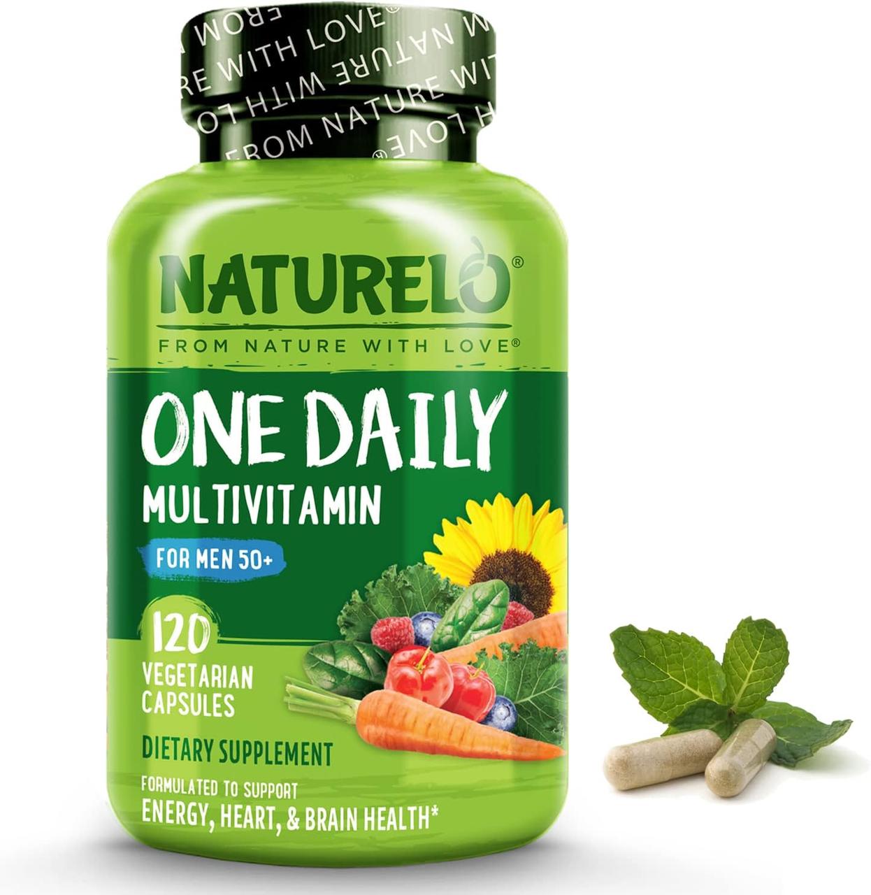 NATURELO Multivitamins for Men 50+ 120 Vegetarian Capsules