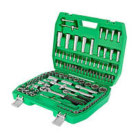 Набір інструментів 1/2"&1/4" 108од. на 2 трещітки у кейсі, головки 4-32 мм + біти INTERTOOL ET-6108SP