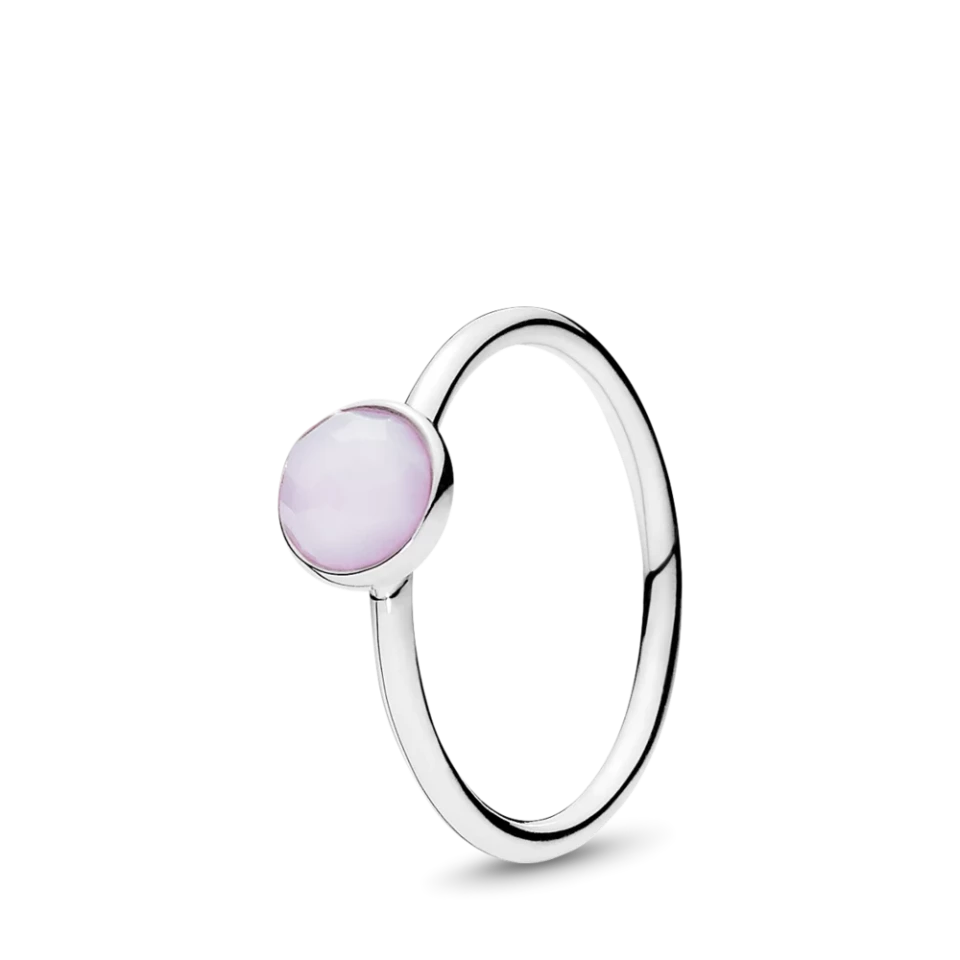Срібна каблучка  Рожевий камінчик