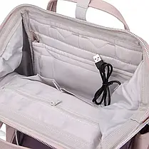 Рюкзак-сумка водонепроникний HIMAWARI 1881-34 ніжно-рожевий з фіолетовою кишенею, фото 5