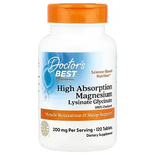 Doctor's Best High Absorption Magnesium 100% Chelated 120 таблеток