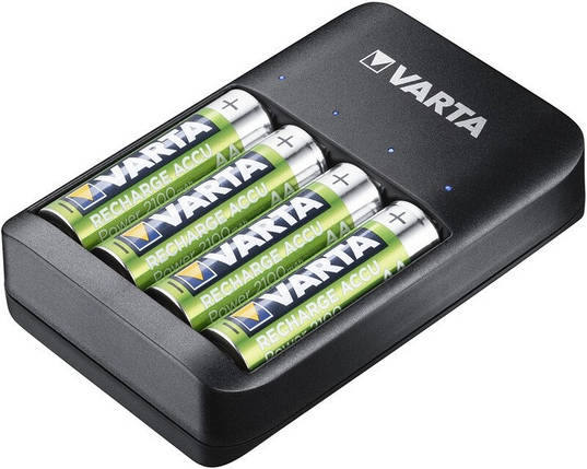 Універсальний зарядний пристрій Varta USB QUATTRO CHARGER (57652) +4x2100mAh, AA/AAA, microUSB, LED, 4 канала, Blister, фото 3