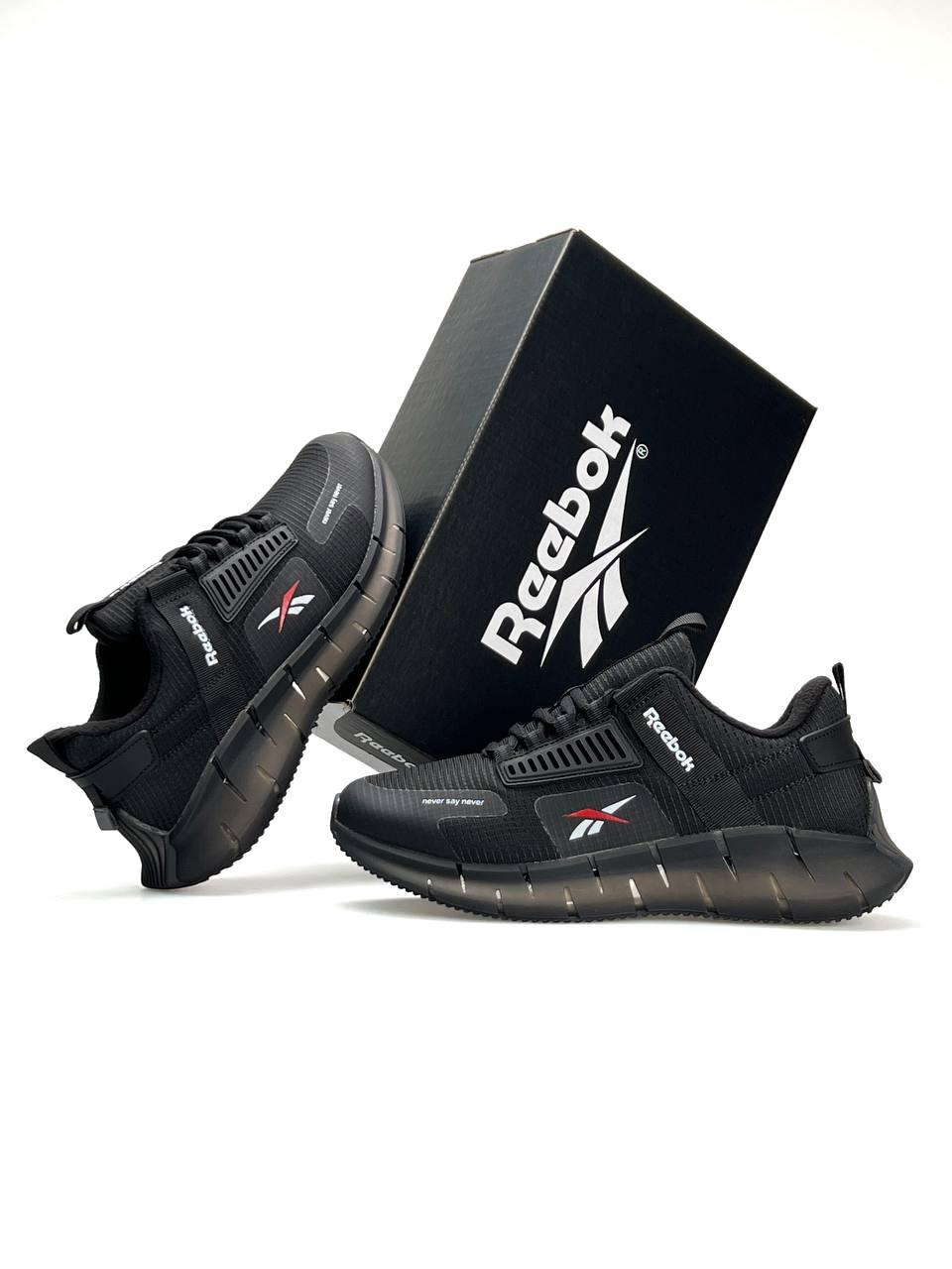Чоловічі кросівки Reebok Zig Kinetica Black White, кеди Рибок водонепроникних. текстиль нейлон. Чоловіче взуття