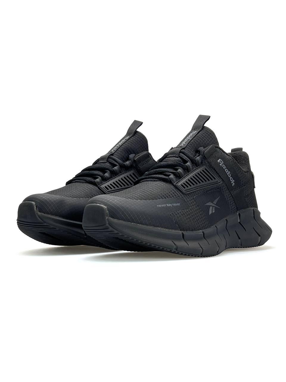 Чоловічі кросівки Reebok Zig Kinetica Black, кеди Рибок водонепроник. текстиль нейлон чорний. Чоловіче взуття