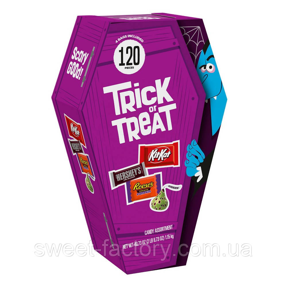 Шоколадні цукерки Hershey's Assorted Trick or Treat Halloween Candy Coffin 1150g