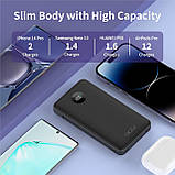 Портативний зарядний пристрій з вбудованими кабелями, 10000 мАг 22,5 Вт PD 3.0 QC 4.0 USB C швидке заряджання зовнішній акумулятор, фото 5