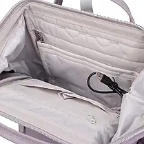 Рюкзак-сумка міський HIMAWARI 1881 фіолетовий з кишенею для ноутбука та USB, фото 4