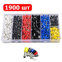 Набір 1900 шт - обтискні наконечники - ізольовані мідні клеми для проводів