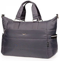 Дорожня спортивна багажна тканинна сумка сіра на плече об'ємна велика 47х34х24 см на 36 літрів Dolly 944