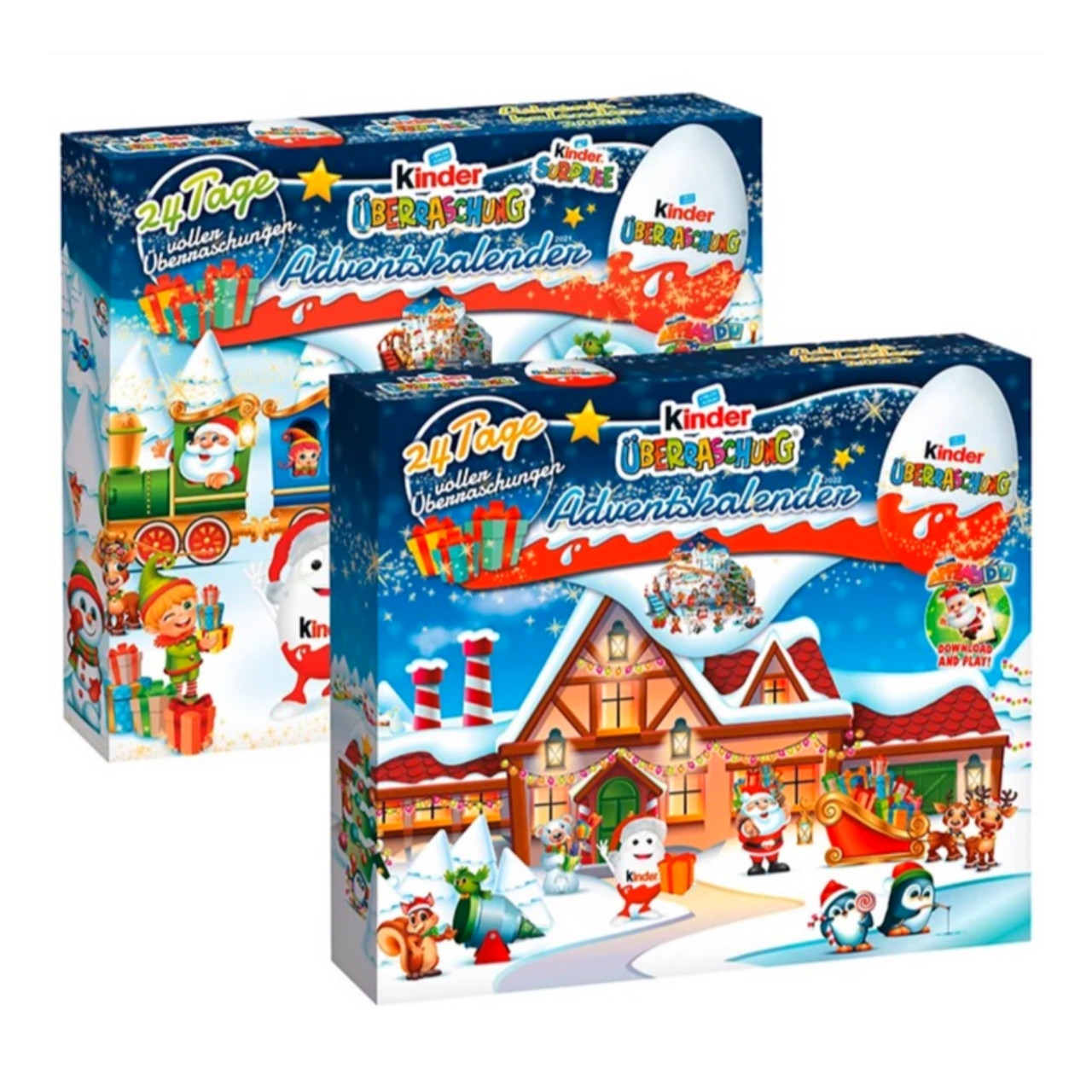 Адвент-календар Kinder Adventskalender 3D, всередині 24 шоколадних Кіндер Яйця Сюрприз 480 г., фото 1