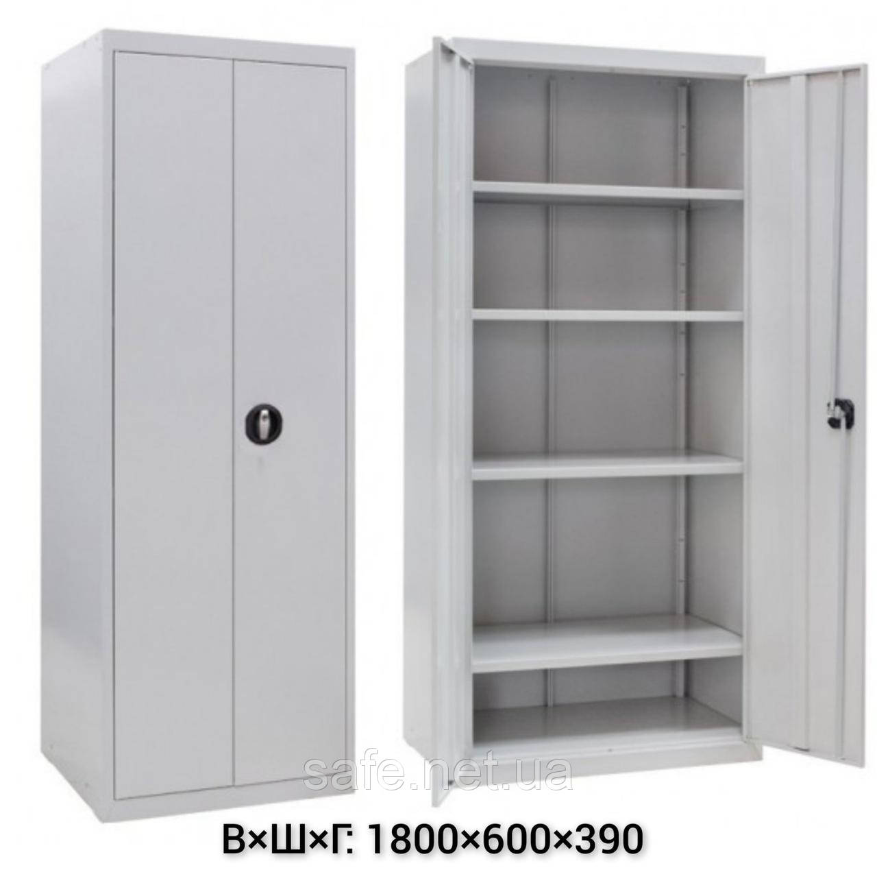 Шафа металева Levmetal ШБМ-18 (ВxШxГ:1800x600x390), 0,5 мм, шафа для офісу, шафа для документів