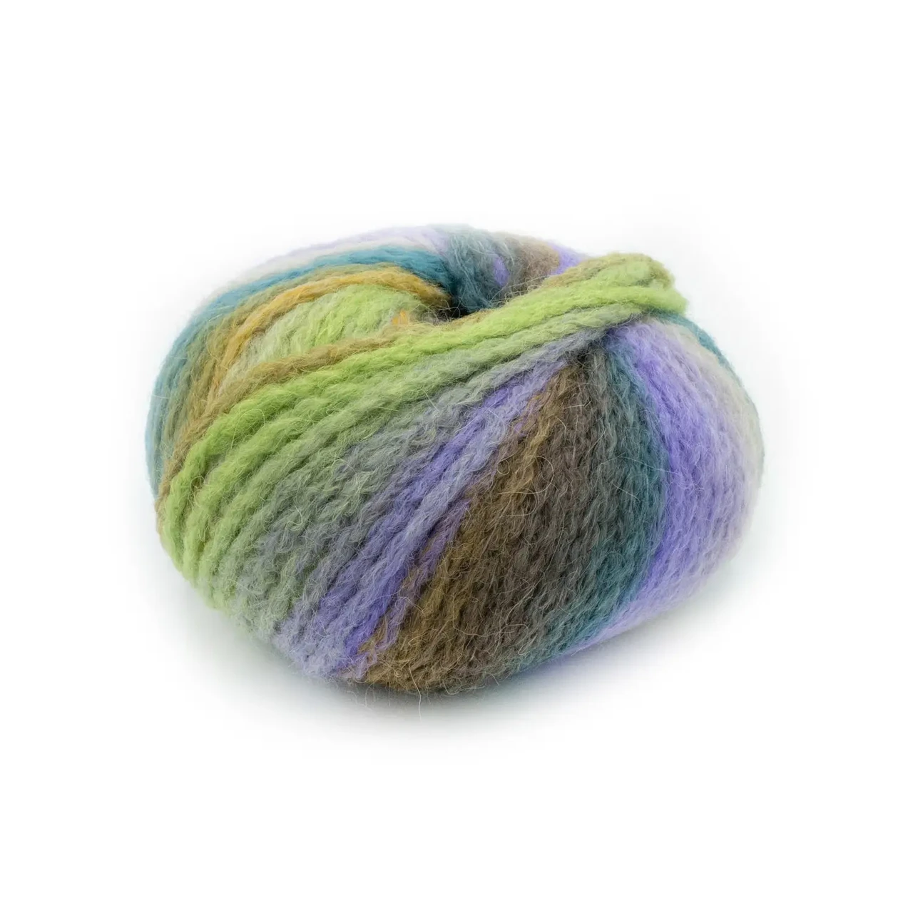 Пряжа Alpaca Color/Альпака Колор, гірчичний-бузковий-зелений-бірюзовий мультиколор 5