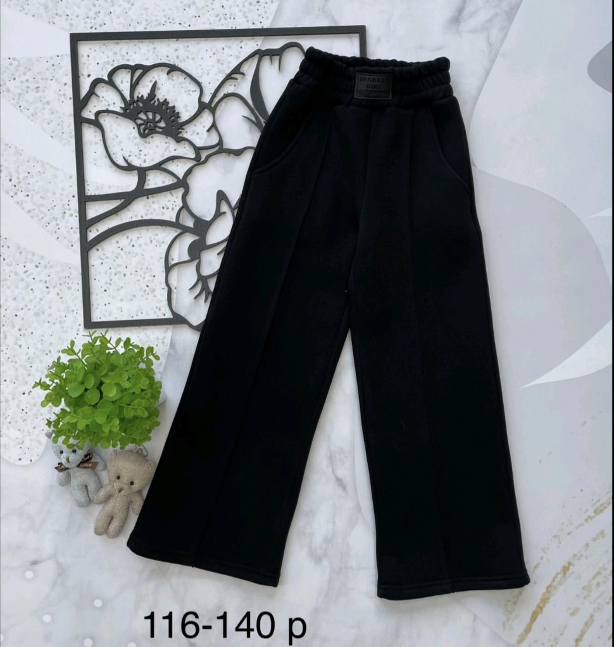 Теплі штани палаццо для дівчаток р.116/140; Гурт. Україна, фото 1