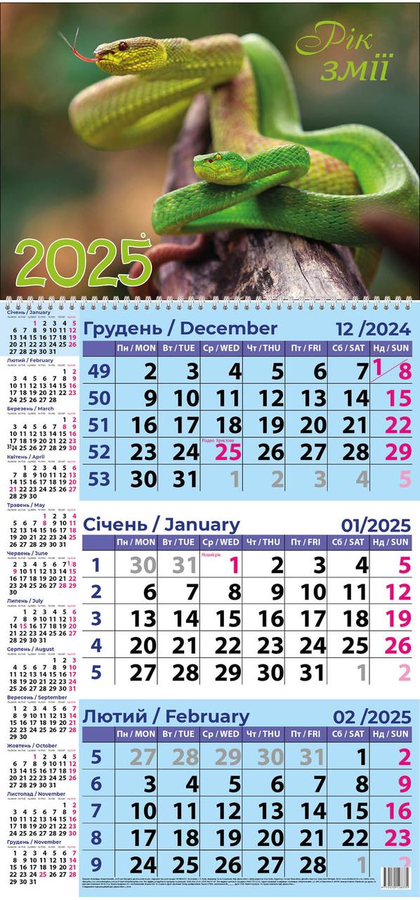 Рік зеленої змії 2025 Елегантність та Мудрість Календар+бонус