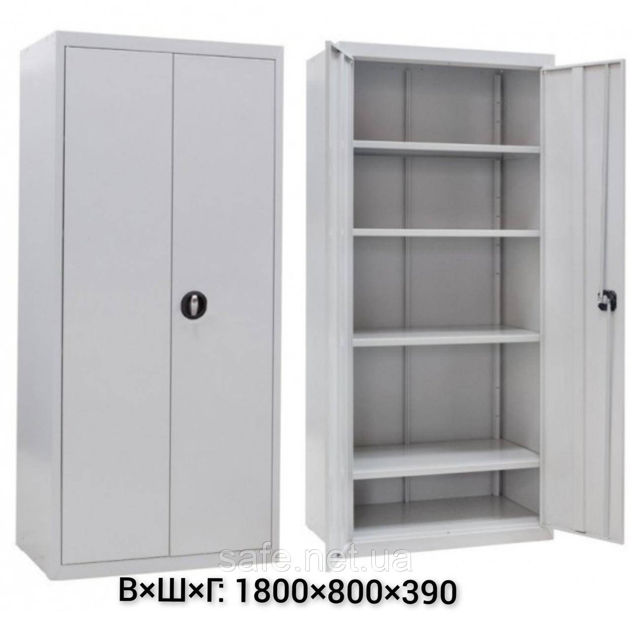 Шафа металева Levmetal ШБМ-18 (ВxШxГ:1800x800x390), 0,5 мм, шафа для офісу, шафа для документів
