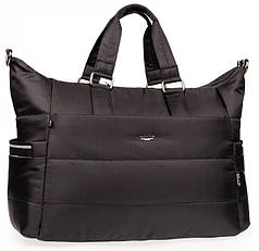 Дорожня спортивна багажна сумка чорна тканинна на плече об'ємна 42х30х20 см на 25 литров Dolly 943