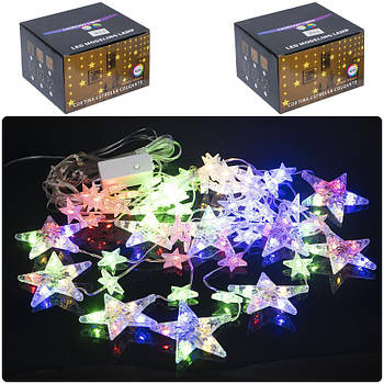 Електрична гірлянда штора із Зірками 10 великих та 50 маленьких RJ-10