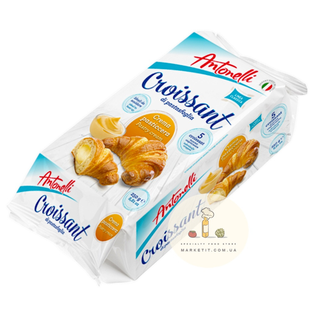 Круасани Antonelli Croissant, з ванільним кремом 250 г., фото 1