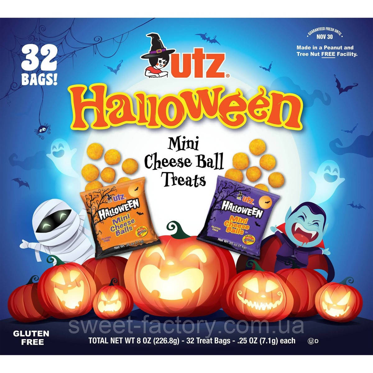 Снеки Utz Halloween Mini Cheese Ball Treats 32s 226g