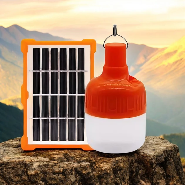 Ліхтар-лампа кемпінговий RIAS GR-015 підвісний із сонячною панеллю 80W Orange (7_01171), фото 1