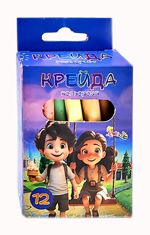 Крейда кольорова 12 кольорів Незнайко Leader 825510