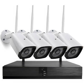 Система відеоспостереження на 4 камери UKC 8004-6673 WiFi 5G 1080p Комплект камер зовнішнього відеоспостереження