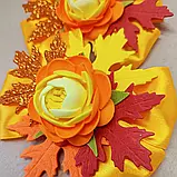 Осінні бантики резинка заколка на вибір Осенние заколочки 80 грн за 1 шт Заколки з листям Бантики с листочками, фото 2