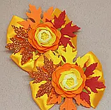 Осінні бантики резинка заколка на вибір Осенние заколочки 80 грн за 1 шт Заколки з листям Бантики с листочками, фото 4