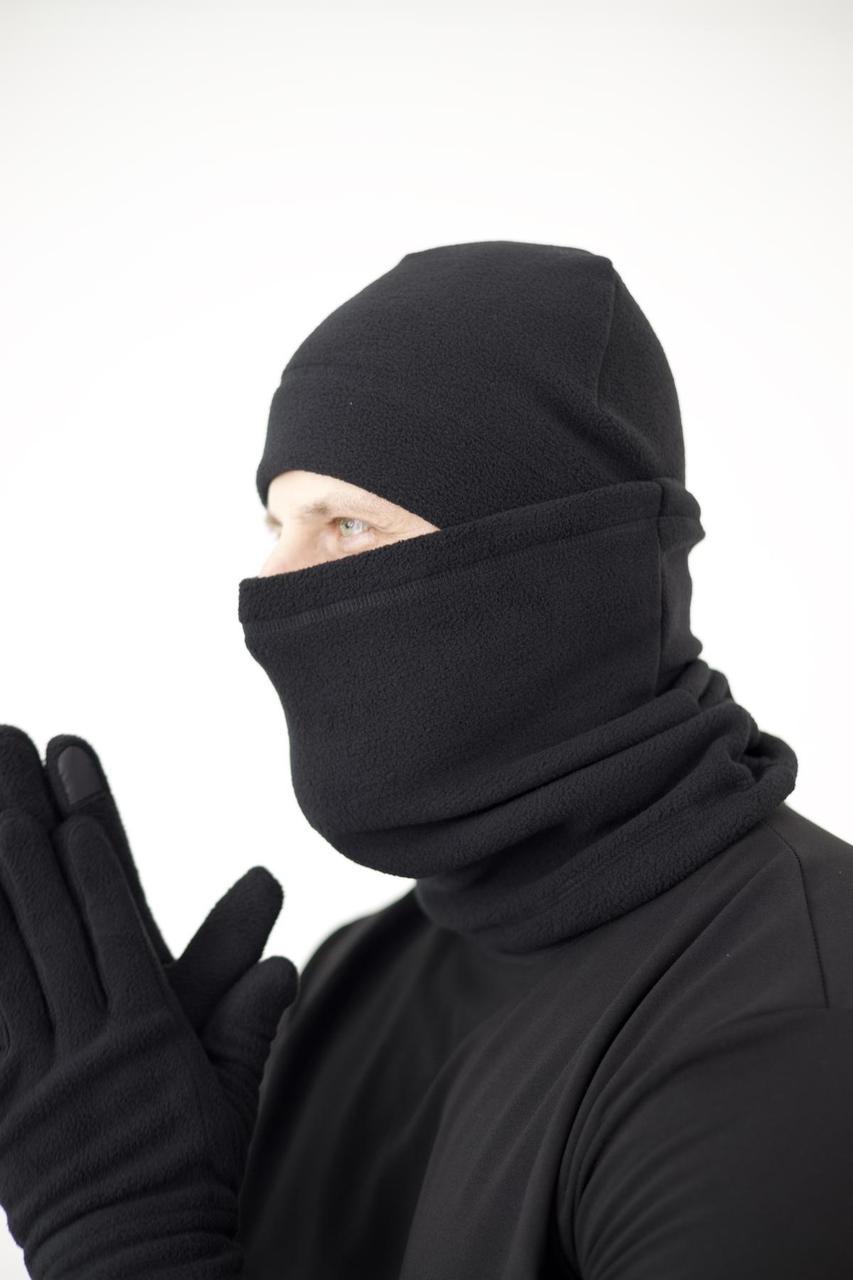 Шапка + бафф + рукавиці Без Бренду - Чорний, фото 1