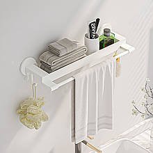 Настінна вішалка-полиця для рушників у ванну кімнату Simple Towel RACK YH6614 Білий