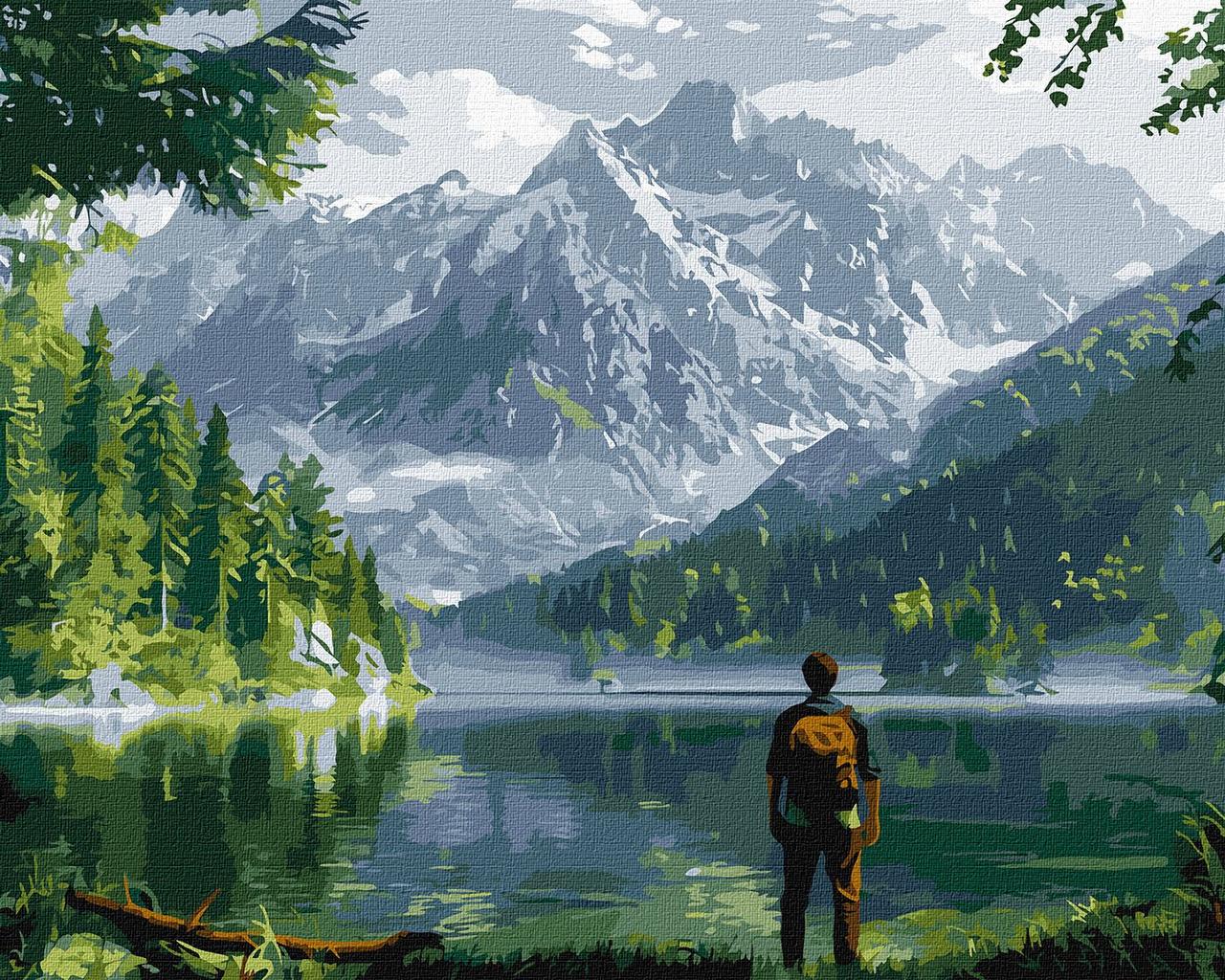 Картина за номерами 40х50 см. Горный пейзаж ©art_selena_ua. Ідейка. КНО2902