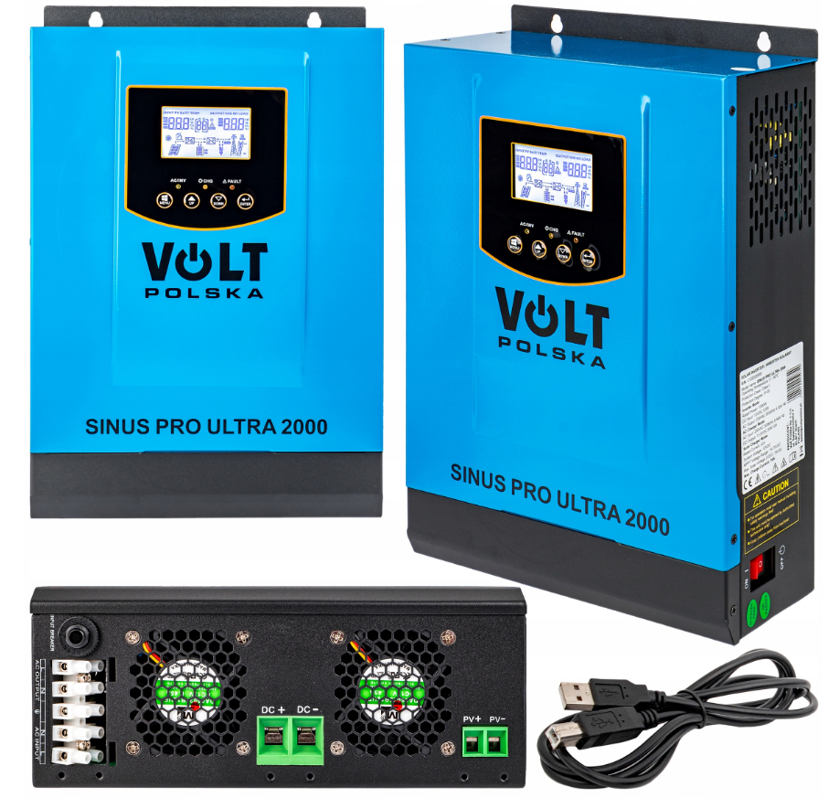 Сонячний інвертор Volt Polska ULTRA-HV 2000 12/230V (1000/2000W) + 60A MPPT (75V) (3SSH100012)