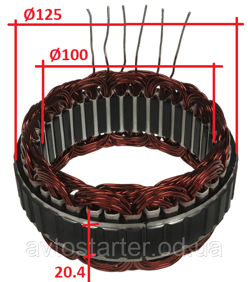 Статорная обмотка для генератора Mitsubishi DODGE EAGLE FORD HYUNDAI MAZDA MITSUBISHI NISSAN PLYMOUTH, фото 1