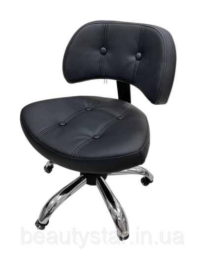 Стільчик для майстра педикюру зі спинкою 780-L чорний, фото 1