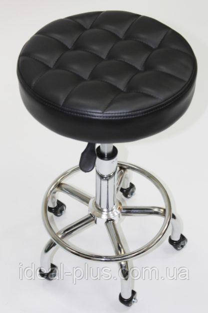 Низький педикюрний стільчик без спинки мод.536Lb Black стільці для майстрів в салони краси, фото 1