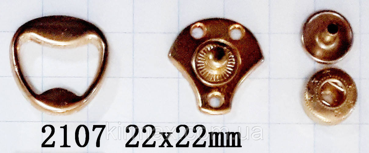 Кнопка 2107 золото 22x22mm