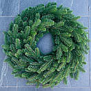 Вінок різдвяний хвойний Lux литий d-70 см зелений, фото 2