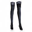 Вінілові жіночі блискучі чорні панчохи Bdsm4u Talla, фото 3