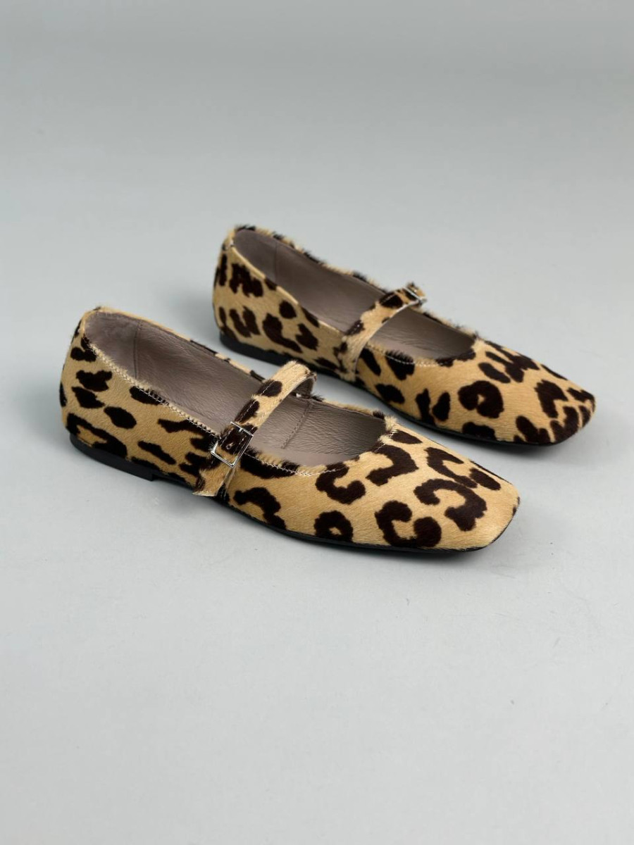 Балетки жіночі шкіра поні леопардові, фото 1