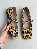 Балетки жіночі шкіра поні леопардові, фото 2