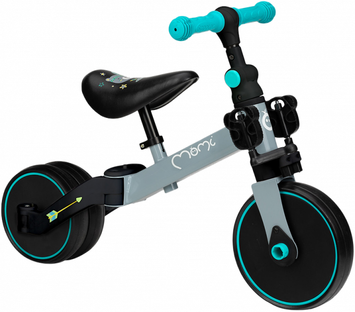 Дитячий біговел-велосипед MoMi LORIS 4в1 (колір - grey-turquoise), фото 1