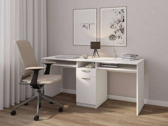 Компьютерный стол IdealMebel КС-39, письменный стол для двоих, стол с ...