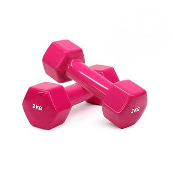 Гантель для фітнесу з вініловим покриттям Generation Fitness FF51D3A-2kg (рожевий)