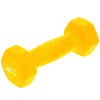Гантель для фітнесу з неопреновим покриттям Generation Fitness FF51D4A-1kg (жовтий)
