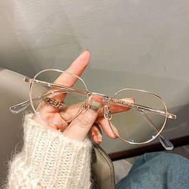 Окуляри для роботи за комп'ютером у Матово-Золотій Оправі з чохлом Ультра Тонкі