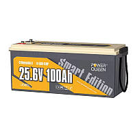 Акумуляторна батарея LiFePO4 Power Queen 24V 100Ah BT, 2560Wh, BMS 100A, 532*207*215мм от DOM-Energy