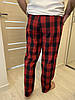 Чоловічі піжамні штани COSY з фланелі клітина червоно/темно-сині, фото 2