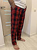 Чоловічі піжамні штани COSY з фланелі клітина червоно/темно-сині, фото 5