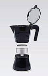 Гейзерна кавоварка Maestro MR1658-3 кавник гейзерного типу 150 мл на 3 чашки, фото 2